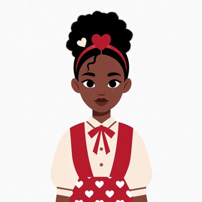 Young girl with heart headband