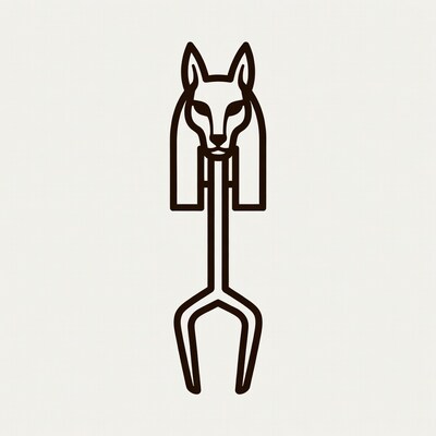 Minimalist fox line art