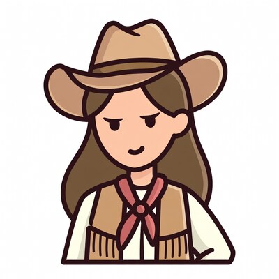 Cowgirl with brown hair