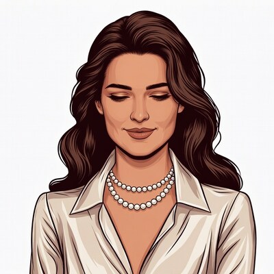 Woman with pearl necklace