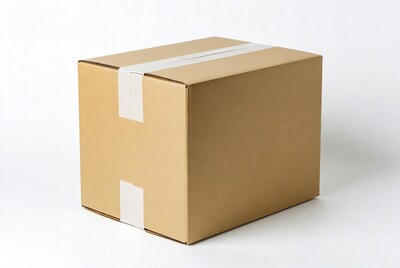Cardboard box with tape
