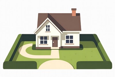 House with garden and path