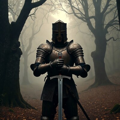 Knight in Misty Forest
