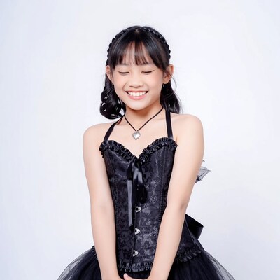 Young girl in black dress