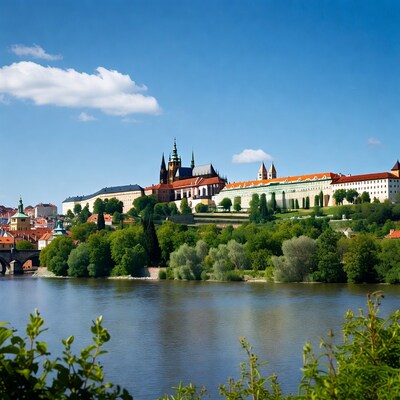 Prague Castle Overlooking Vltava River