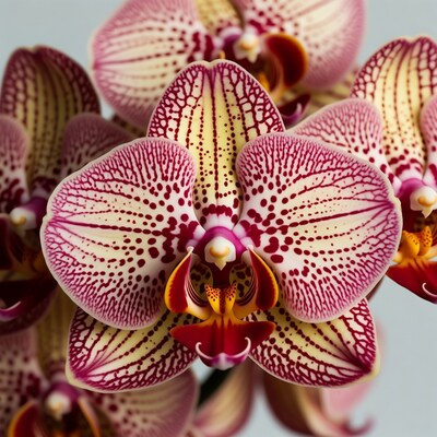 Pink and white orchid flowers