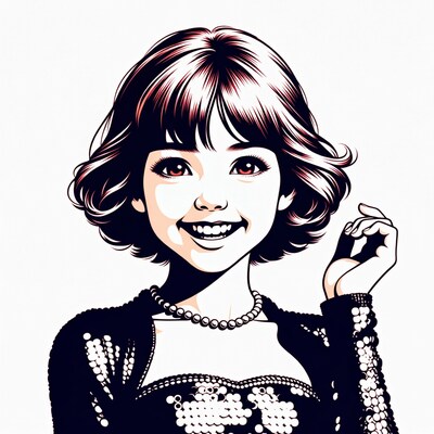 Smiling girl with bob haircut