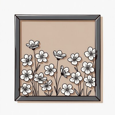 Framed Floral Illustration