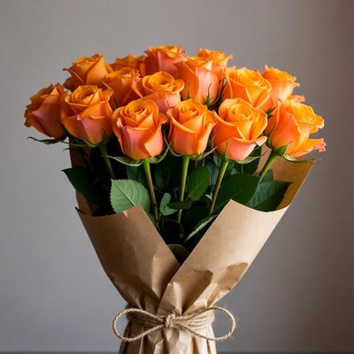 Bouquet of orange roses
