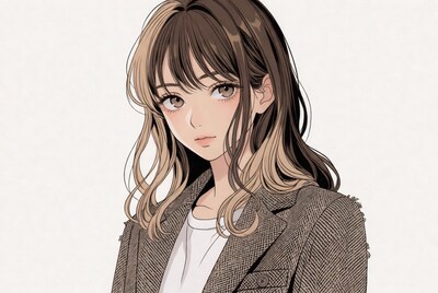 Young woman with long hair