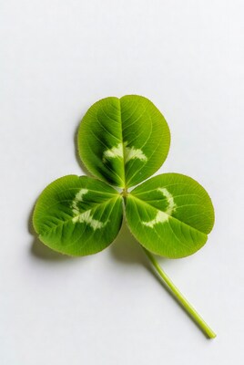Three Leaf Clover on White
