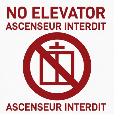No Elevator Sign