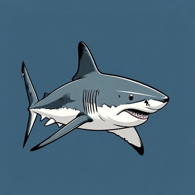 Cartoon Shark Swimming