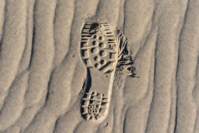 Footprint in sand