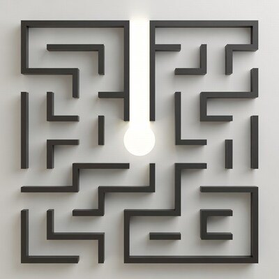 Maze with glowing light