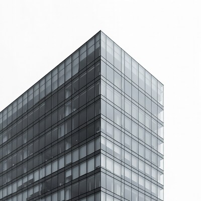 Modern glass building corner