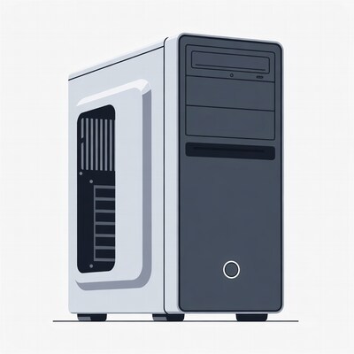 White and black computer tower
