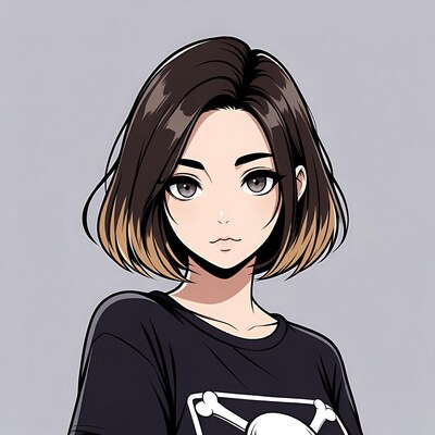 Anime girl with bob haircut