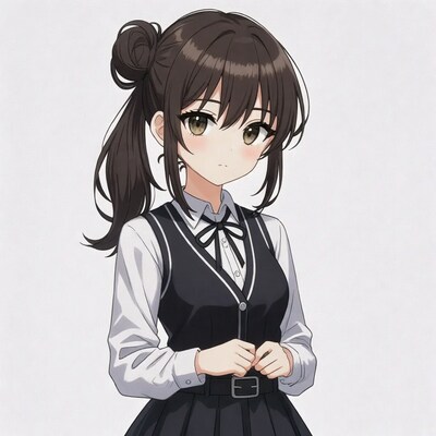 Anime girl in school uniform