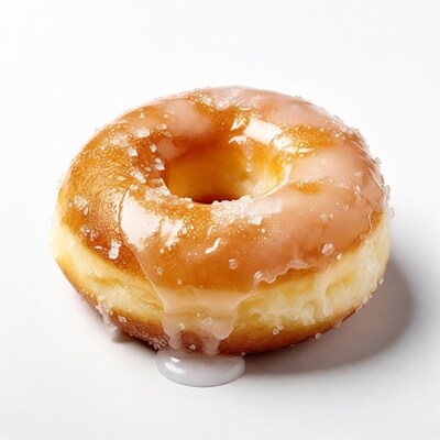 Glazed donut with dripping icing