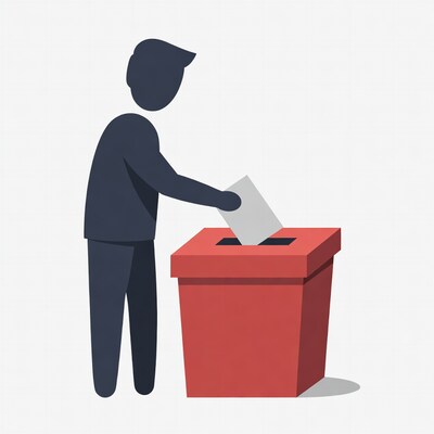 Man voting with ballot