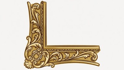 Ornate gold picture frame corner
