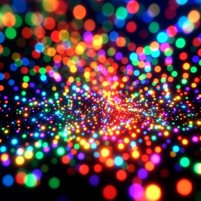 Colorful Light Bokeh Tunnel