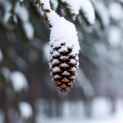 Snow Covered Pine Cone