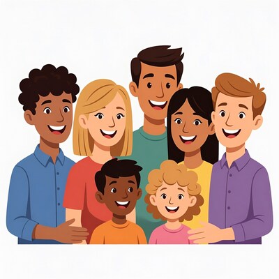 Diverse Family Group Smiling Together