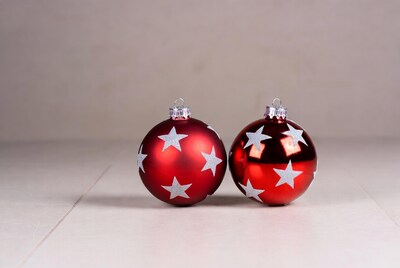 Red Christmas Ornaments with Stars
