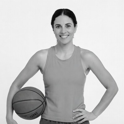 Woman holding basketball