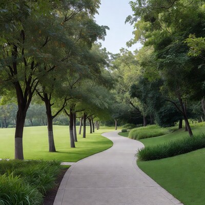 Winding Path Through Green Park