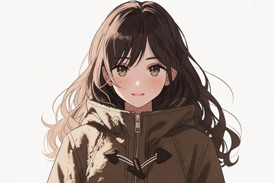 Anime girl in brown jacket