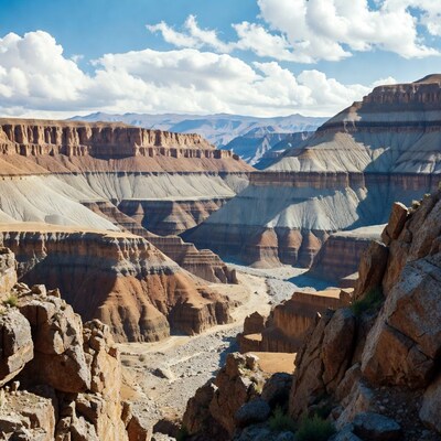 Layered Canyon Landscape View