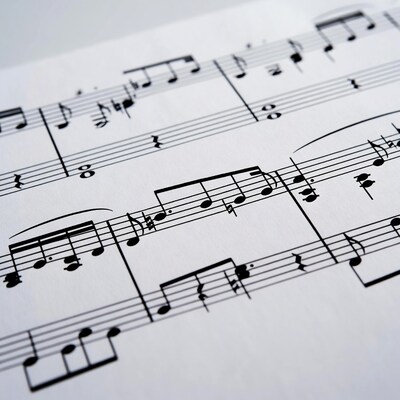 Sheet music notes on paper