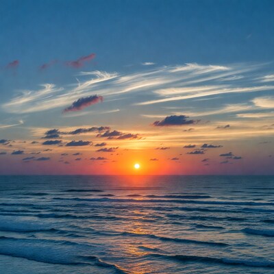 Sunset over the ocean
