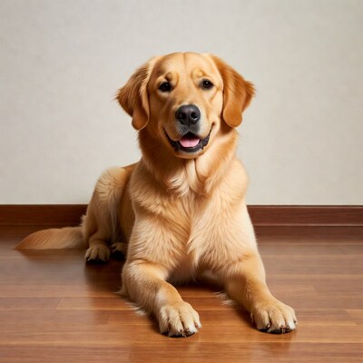 Golden Retriever Lying on Floor