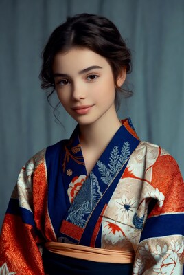 Young woman in kimono