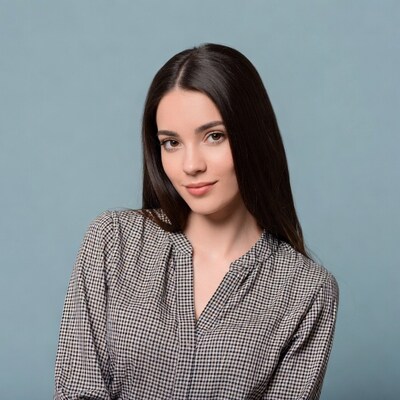 Young woman with long dark hair