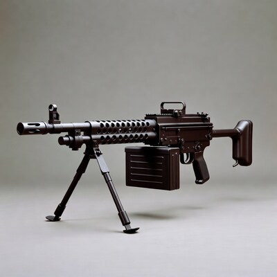 Machine gun on tripod