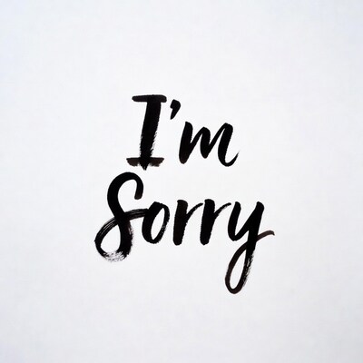 I'm Sorry Handwritten Text