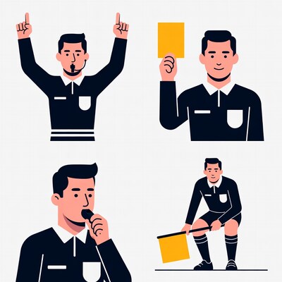Soccer Referees in Action