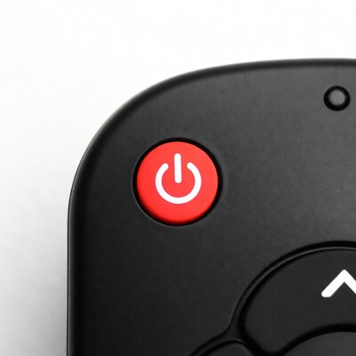 Red power button on remote