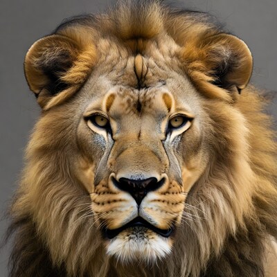 Majestic Lion Close Up Portrait