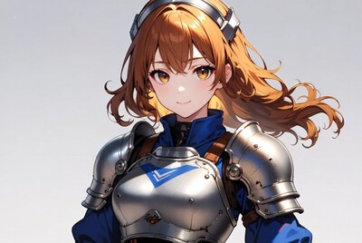 Anime girl in knight armor
