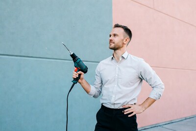 Man holding power drill