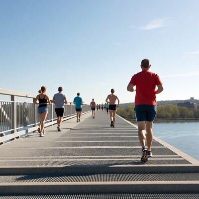 Runners on a Bridge
