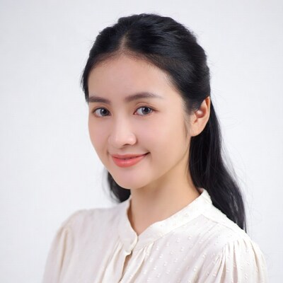 Asian woman with dark hair