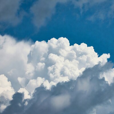 White clouds in blue sky