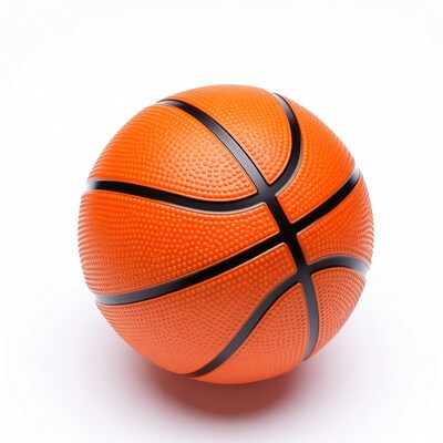 Orange basketball on white background